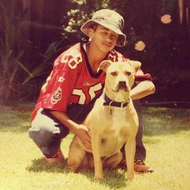 Jas Leverette as a kid with his dog