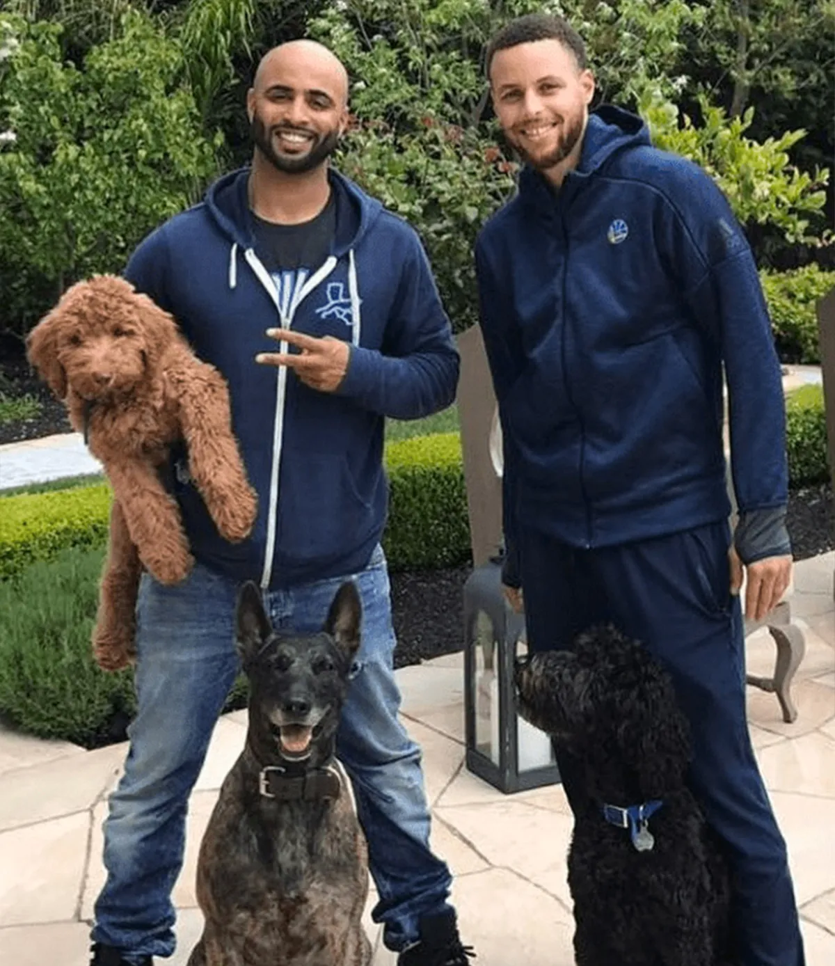 Steph Curry with Cali K9
