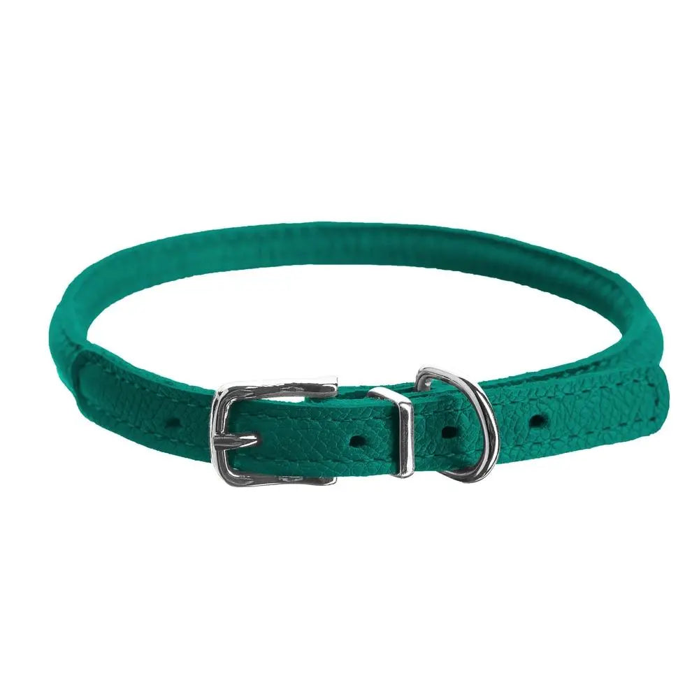 Dogline round soft outlet leather dog collar